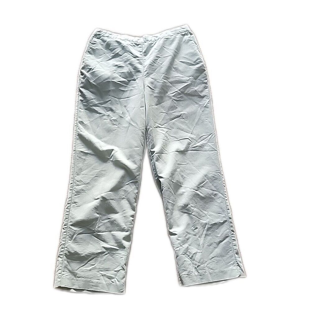 Alfred Dunner Pull On Pants ~ Sz 12 ~ Light Green ~ High Rise ~ 26" Inseam